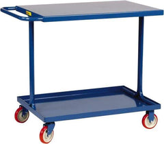 Little Giant - 600 Lb Capacity, 18" Wide x 37-1/2" Long x 35" High Shelf Cart - 2 Shelf, Steel, 2 Rigid/2 Swivel Casters - Eagle Tool & Supply