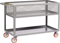 Little Giant - 1,200 Lb Capacity, 24" Wide x 41-1/2" Long x 35" High Deep Shelf Cart - 2 Shelf, Steel, 2 Rigid/2 Swivel Casters - Eagle Tool & Supply