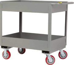Little Giant - 3,600 Lb Capacity, 24" Wide x 53-1/2" Long x 36-1/2" High Deep Shelf Cart - 2 Shelf, Steel, 2 Rigid/2 Swivel Casters - Eagle Tool & Supply