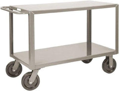 Little Giant - 5,000 Lb Capacity, 36" Wide x 77-1/2" Long x 36" High Heavy Duty Service Cart - 2 Shelf, Steel, 2 Rigid/2 Swivel Casters - Eagle Tool & Supply