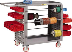 Little Giant - 24" Wide x 54-1/4" Long x 41-1/2" High Wire Spool Cart - 2 Shelf, Steel, 2 Rigid/2 Swivel Casters - Eagle Tool & Supply