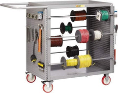 Little Giant - 24" Wide x 54-1/4" Long x 41-1/2" High Wire Spool Cart - 2 Shelf, Steel, 2 Rigid/2 Swivel Casters - Eagle Tool & Supply