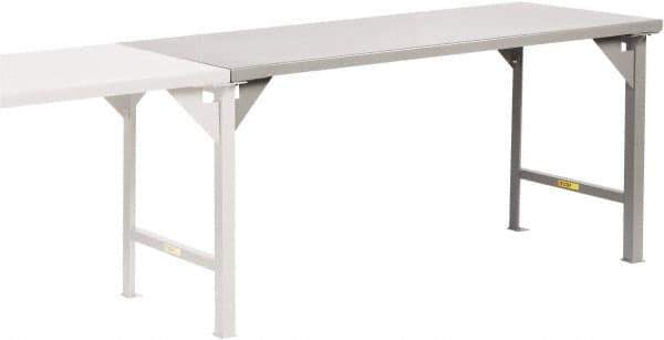 Little Giant - 72 Wide x 30" Deep x 36" High, 12 Gauge Steel Production Table - Fixed Legs, Gray - Eagle Tool & Supply