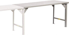 Little Giant - 72 Wide x 30" Deep x 36" High, 12 Gauge Steel Production Table - Fixed Legs, Gray - Eagle Tool & Supply