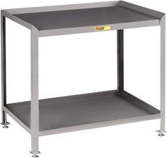 Little Giant - No Drawers, 2 Shelf Workstation - 2,000 Lb Capacity, Steel with Flush Front Edge Top, Gray, 24" Wide x 39" High x 36" Long - Eagle Tool & Supply