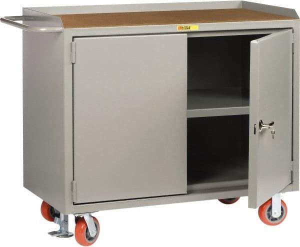 Little Giant - Mobile Service Bench - Steel, Gray, 53-1/2" Long x 26" Deep x 43" High - Eagle Tool & Supply
