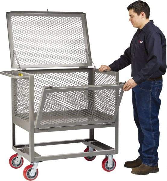 Little Giant - 2,000 Lb Capacity, Steel Raised Platform Box Truck - 51-1/2" Long x 24" Wide x 42-1/2" High, 6" Diam Polyurethane Wheels - Eagle Tool & Supply
