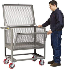 Little Giant - 2,000 Lb Capacity, Steel Raised Platform Box Truck - 53-1/2" Long x 24" Wide x 42-1/2" High, 6" Diam Polyurethane Wheels - Eagle Tool & Supply