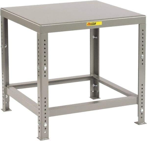 Little Giant - 30 Wide x 16" Deep x 30" High, 7 Gauge Steel Heavy-Duty Machine Table - Adjustable Height Legs, Gray - Eagle Tool & Supply
