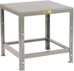 Little Giant - 30 Wide x 16" Deep x 24" High, 7 Gauge Steel Heavy-Duty Machine Table - Fixed Legs, Gray - Eagle Tool & Supply