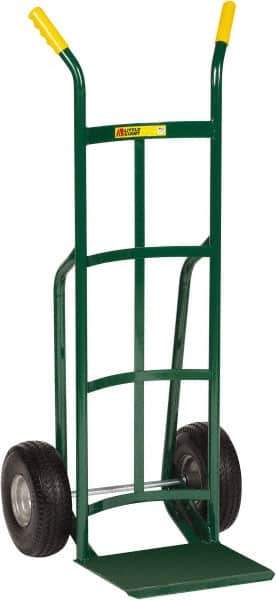 Little Giant - 600 Lb Capacity 49" OAH Hand Truck - Dual Handle, Steel, Flat-Free Microcellular Foam Wheels - Eagle Tool & Supply