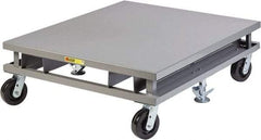 Little Giant - 3,600 Lb Capacity Steel Pallet Dolly with Fork Pockets - 48" Long x 40" Wide x 14-1/4" High, 6" Phenolic Wheels - Eagle Tool & Supply