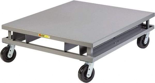 Little Giant - 3,600 Lb Capacity Steel Pallet Dolly with Fork Pockets - 48" Long x 40" Wide x 14-1/4" High, 6" Phenolic Wheels - Eagle Tool & Supply