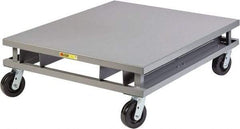 Little Giant - 3,600 Lb Capacity Steel Pallet Dolly with Fork Pockets - 48" Long x 40" Wide x 14-1/4" High, 6" Phenolic Wheels - Eagle Tool & Supply