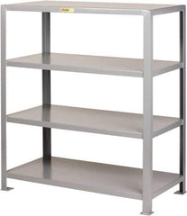 Little Giant - 4 Shelf Starter Heavy-Duty Open Steel Shelving - 8,000 Lb Capacity, 60" Wide x 72" High x 30" Deep, Gray - Eagle Tool & Supply