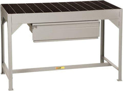 Little Giant - 51 Wide x 24" Deep x 34" High, Steel Bar Grating Welder's Table - Fixed Legs, Gray/Black - Eagle Tool & Supply