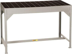 Little Giant - 51 Wide x 24" Deep x 34" High, Steel Bar Grating Welder's Table - Fixed Legs, Gray/Black - Eagle Tool & Supply