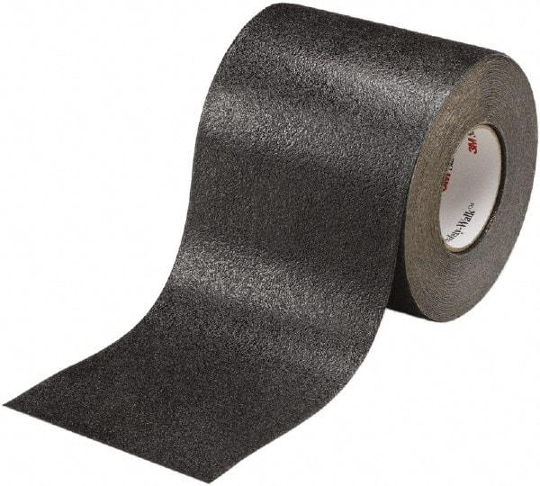 Ability One - Black Solid Color Anti-Slip Vinyl Tape - 6" Wide x 60' Long x 0.036" Thick, General Traffic - Eagle Tool & Supply