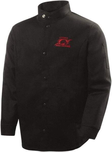 Steiner - Size XL Flame Resistant/Retardant Jacket - Black, Cotton, Snaps Closure - Eagle Tool & Supply