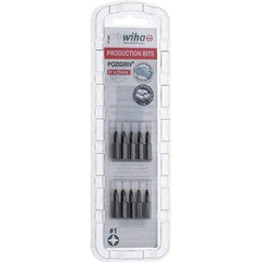 Wiha - 1/4" Drive, Pozidriv Screwdriver Bit - 1" OAL - Eagle Tool & Supply