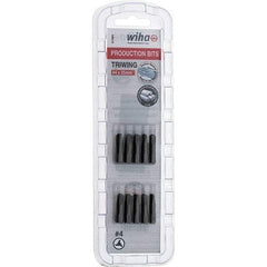 Wiha - 1/4" Drive, #4 Tri-Wing Screwdriver Bit - 1" OAL - Eagle Tool & Supply