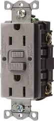 Hubbell Wiring Device-Kellems - 1 Phase, 5-15R NEMA, 125 VAC, 15 Amp, GFCI Receptacle - 2 Pole, Back and Side Wiring, Commercial Grade - Eagle Tool & Supply