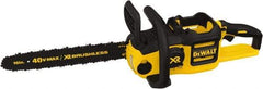 DeWALT - 40 Volt, 50 Ft/sec, Battery Powered Chainsaw - 16" Guide Bar Length, 7,500 RPM, 3/8" Chain Pitch - Eagle Tool & Supply