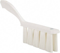 Vikan - 3.9" Bristle Length, Polyester Cleaning & Finishing Brush - 3" Long x 6-1/2" Wide Head, 13" OAL, Easy Grip Handle, White, Polypropylene Block - Eagle Tool & Supply