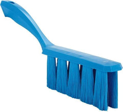 Vikan - 3.9" Bristle Length, Polyester Cleaning & Finishing Brush - 3" Long x 1-1/2" Wide Head, 13" OAL, Easy Grip Handle, Blue, Polypropylene Block - Eagle Tool & Supply