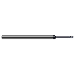 Variable Helix End Mills for Exotic Alloys - 0.500mm Cutter Diameter × 0.100mm Radius × 0.750mm Length of Cut × 2.500mm Reach Carbide Corner Radius End Mill for Exotic Alloys, 3 Flutes, AlTiN Nano Coated - Exact Industrial Supply