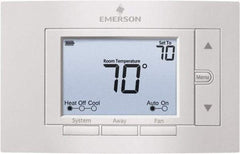 White-Rodgers - 50 to 99°F, 2 Heat, 2 Cool, Digital Nonprogrammable Thermostat - 20 to 30 Volts, 1.77" Inside Depth x 1.77" Inside Height x 5-1/4" Inside Width, Horizontal Mount - Eagle Tool & Supply