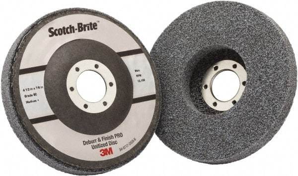 3M - 4-1/2" Medium Grade Ceramic Deburring Disc - 7/8" Center Hole, Holder Required - Eagle Tool & Supply