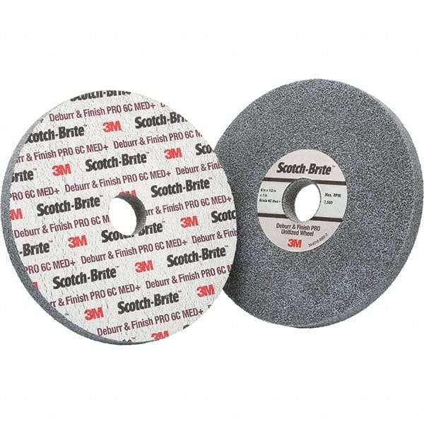 3M - 6" Medium Grade Ceramic Deburring Disc - 1" Center Hole, Holder Required - Eagle Tool & Supply