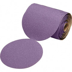 3M - 6" Diam, 220 Grit Ceramic Adhesive PSA Disc - Very Fine Grade, Purple, Paper Backing, Flexible, Use with Random Orbital Sanders - Eagle Tool & Supply