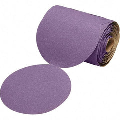 3M - 6" Diam, 220 Grit Ceramic Adhesive PSA Disc - Very Fine Grade, Purple, Film Backing, Flexible, Use with Random Orbital Sanders - Eagle Tool & Supply