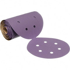 3M - 6" Diam, 220 Grit Ceramic Adhesive PSA Disc - Very Fine Grade, Purple, Film Backing, Flexible, Use with Random Orbital Sanders - Eagle Tool & Supply