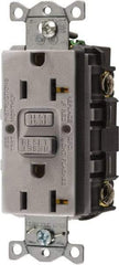 Hubbell Wiring Device-Kellems - 1 Phase, 5-20R NEMA, 125 VAC, 20 Amp, GFCI Receptacle - 2 Pole, Back and Side Wiring, Commercial Grade - Eagle Tool & Supply