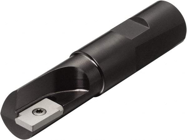Sandvik Coromant - 3/4" Cut Diam, 15mm Max Depth of Cut, 3/4" Shank Diam, 3-1/2" OAL, Indexable Square Shoulder End Mill - R216.2-17 03 08-1 235, R216.2-17 03 08-1 HM, R216.2-17 03 08-1 SM30 Inserts, Weldon Shank, 90° Lead Angle, Series U-Max - Eagle Tool & Supply