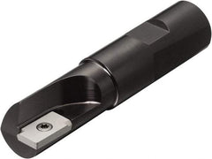 Sandvik Coromant - 3/4" Cut Diam, 15mm Max Depth of Cut, 3/4" Shank Diam, 3-1/2" OAL, Indexable Square Shoulder End Mill - R216.2-17 03 08-1 235, R216.2-17 03 08-1 HM, R216.2-17 03 08-1 SM30 Inserts, Weldon Shank, 90° Lead Angle, Series U-Max - Eagle Tool & Supply