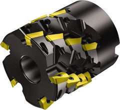 Sandvik Coromant - 8 Inserts, 50mm Cut Diam, 22mm Arbor Diam, 57mm Max Depth of Cut, Indexable Square-Shoulder Face Mill - 82.6mm High, R390-18.. Insert Compatibility, Series CoroMill 390 - Eagle Tool & Supply