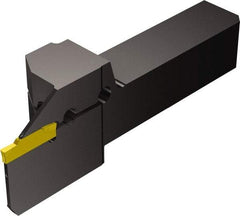 Sandvik Coromant - QS, Internal or External, Left Hand, 0.8" Max Depth of Cut, Indexable Grooving Tool Holder - N123E2-0200-0002-CM Insert Compatibility, 3/4" Shank Height, 3/4" Shank Width, 4-1/4" OAL, Through Coolant - Eagle Tool & Supply