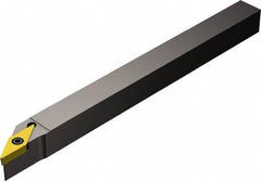 Sandvik Coromant - SVABR/L-S, Left Hand Cut, 0° Lead Angle, 16mm Shank Height x 16mm Shank Width, Neutral Rake Indexable Turning Toolholder - 125mm OAL, VBMT 16 04 08, VBMT 332 Insert Compatibility, Series CoroTurn 107 - Eagle Tool & Supply
