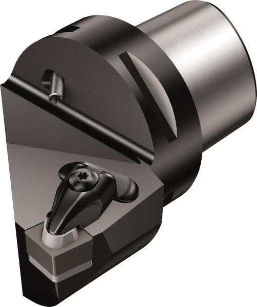 Sandvik Coromant - Left Hand Cut, Size C4, CNGQ 12 07 08 & CNGQ 452 Insert Compatiblity, External Modular Turning & Profiling Cutting Unit Head - 27mm Ctr to Cutting Edge, 50mm Head Length, Through Coolant, Series T-Max P - Eagle Tool & Supply
