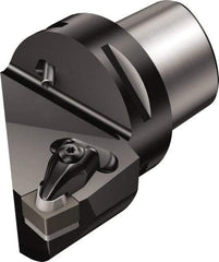 Sandvik Coromant - Left Hand Cut, Size C4, CNGQ 12 07 08 & CNGQ 452 Insert Compatiblity, External Modular Turning & Profiling Cutting Unit Head - 27mm Ctr to Cutting Edge, 50mm Head Length, Through Coolant, Series T-Max P - Eagle Tool & Supply