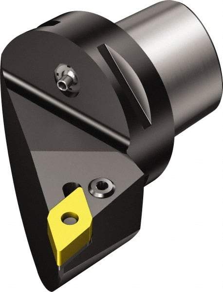 Sandvik Coromant - Left Hand Cut, Size C4, DNMG 15 06 08 & DNMG 442 Insert Compatiblity, External Modular Turning & Profiling Cutting Unit Head - 27mm Ctr to Cutting Edge, 55mm Head Length, Through Coolant, Series T-Max P - Eagle Tool & Supply