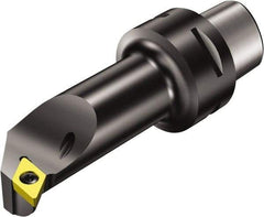 Sandvik Coromant - Right Hand Cut, Size C4, DCMT 3(2.5)2 Insert Compatiblity, Modular Turning & Profiling Cutting Unit Head - 27mm Ctr to Cutting Edge, 80mm Head Length, Through Coolant, Series CoroTurn 107 - Eagle Tool & Supply