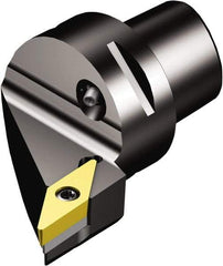 Sandvik Coromant - Right Hand Cut, Size C4, VBMT 11 03 04 & VBMT 221 Insert Compatiblity, Internal Modular Turning & Profiling Cutting Unit Head - 27mm Ctr to Cutting Edge, 50mm Head Length, Through Coolant, Series CoroTurn 107 - Eagle Tool & Supply