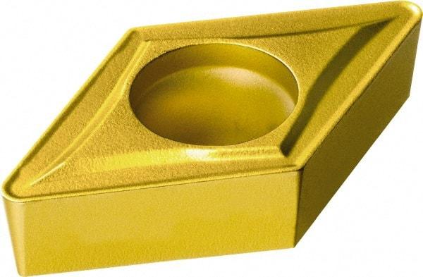Sandvik Coromant - DCMT32.52 UR Grade 235 Carbide Turning Insert - TiCN/TiN Finish, 55° Diamond, 3/8" Inscr Circle, 5/32" Thick, 1/32" Corner Radius - Eagle Tool & Supply