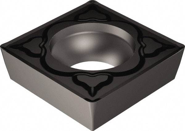 Sandvik Coromant - SCMT32.52 MM Grade 1105 Carbide Turning Insert - TiAlN2 Finish, 90° Square, 3/8" Inscr Circle, 5/32" Thick, 1/32" Corner Radius - Eagle Tool & Supply