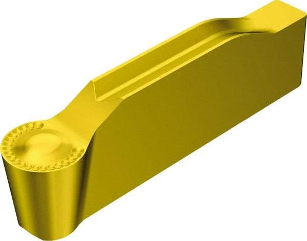 Sandvik Coromant - 0800N123 Grade S05F, 8mm Cutting Width Carbide Grooving Insert - 3.8mm Max Depth of Cut, Neutral, 4mm Corner Radius, TiCN/Al2O3/TiN Finish - Eagle Tool & Supply